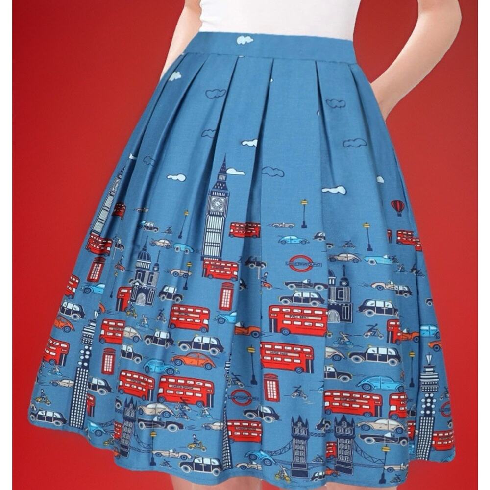 London Print Swing Skirt | Retro ModCloth Vibe| Cottagecore| Swimg | Rockabilly